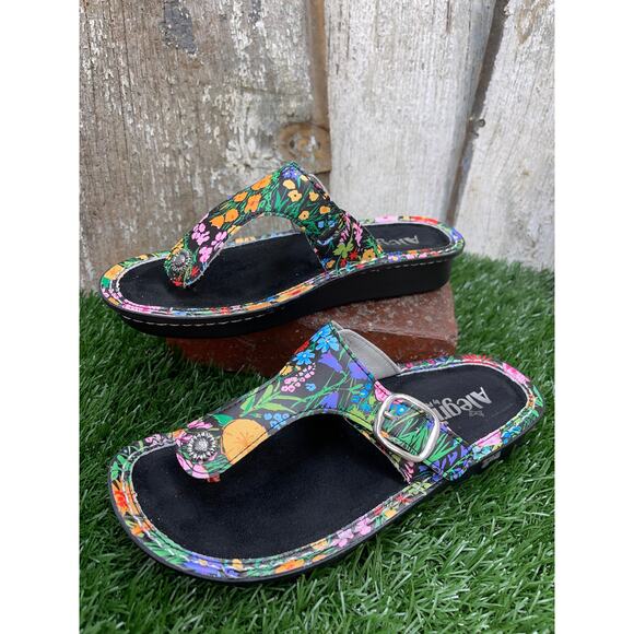 Alegria Leather Buckled Thong Sandals Vella Sweet Emotions Women's EU36 - Picture 1 of 9